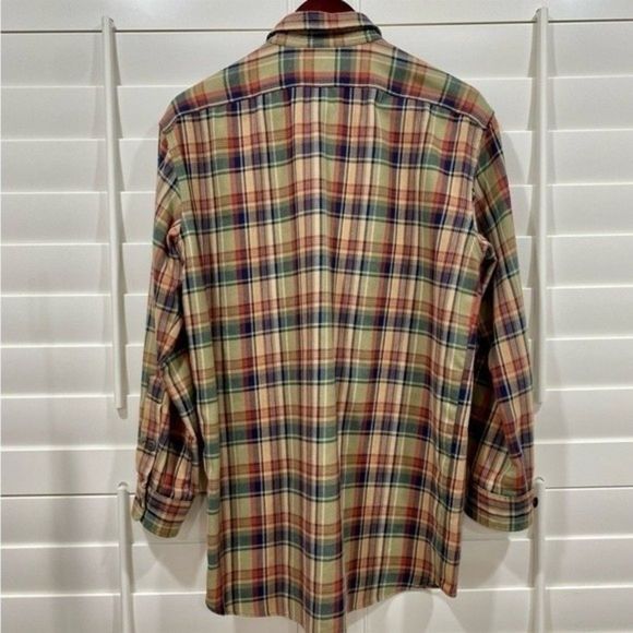 Polo by Ralph Lauren Men's Brown Blue Plaid. Button-down. Large - Picture 2 of 9